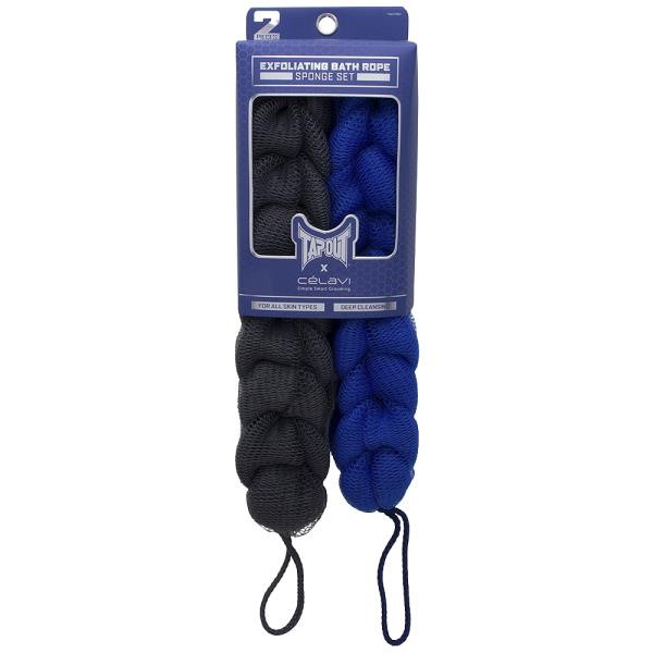 CELAVI X TAPOUT 2PC EXFOLIATING BATH ROPE SPONGE SET