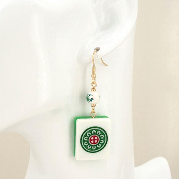 Mahjong Fish Hook Earring