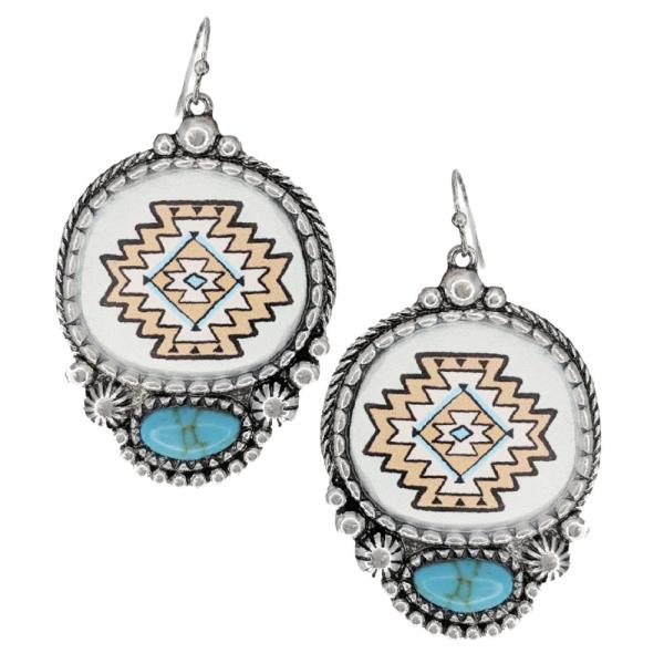 Western Aztek Hand Stone Earrings