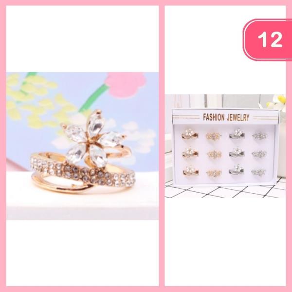 Rhinestone Wrap Around Ring (12 Units)