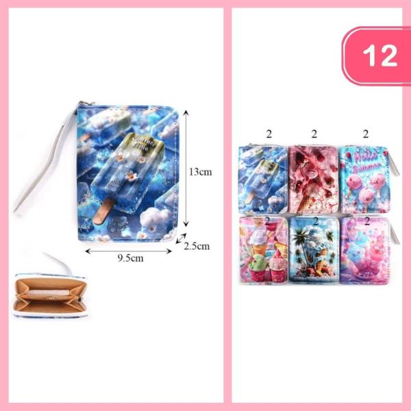 Ice Cream Popsicle Print Wallet (12 Units)