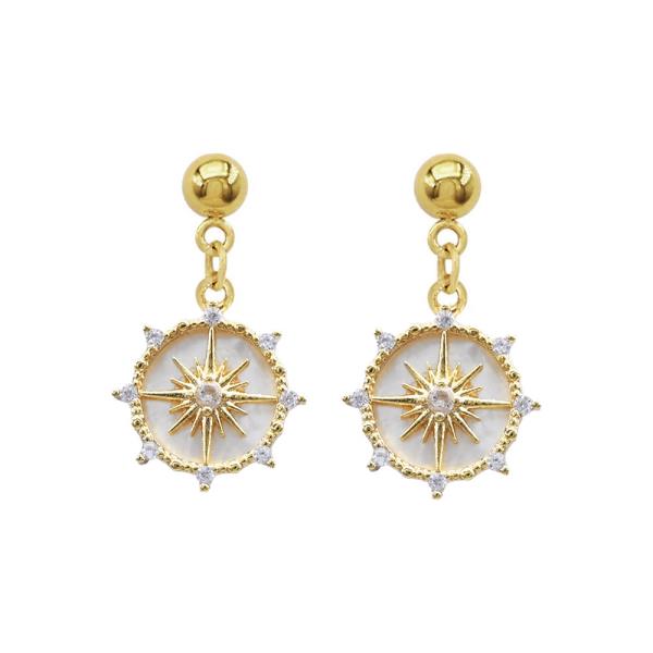 Sunburst Stainless Steel Post Earring