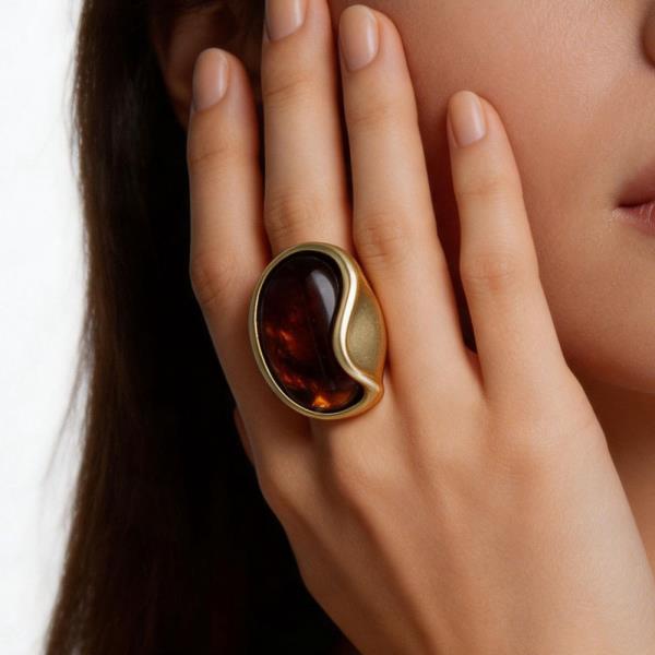 Resin Oval Statement Ring