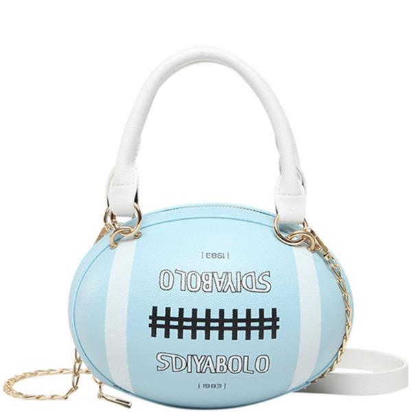 Football Shape Design Top Handle Crossbody Bag