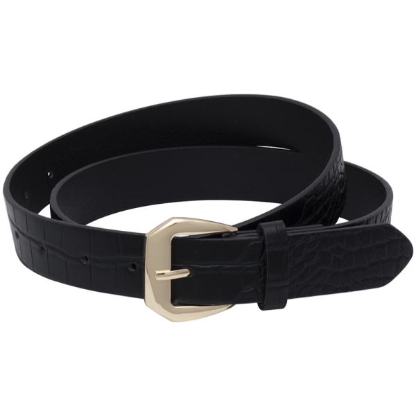 TEXTURED CROC BUCKLE BELT