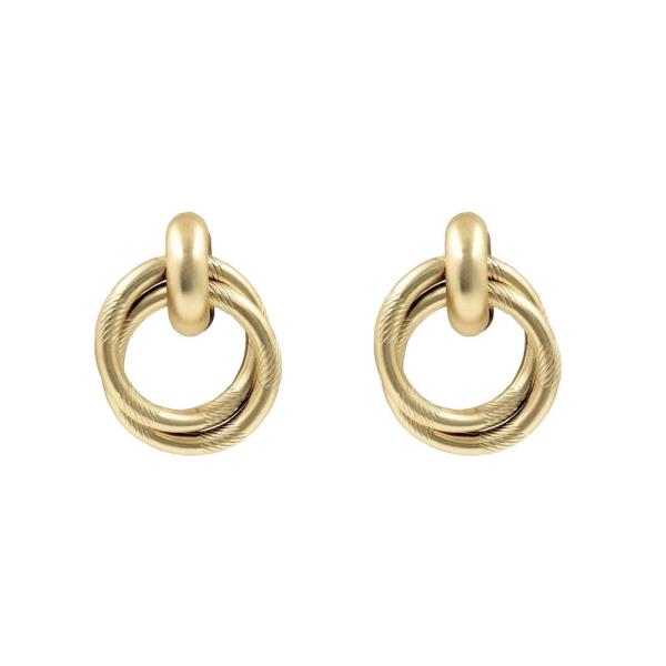 Metal Double Hoop Stud Earring