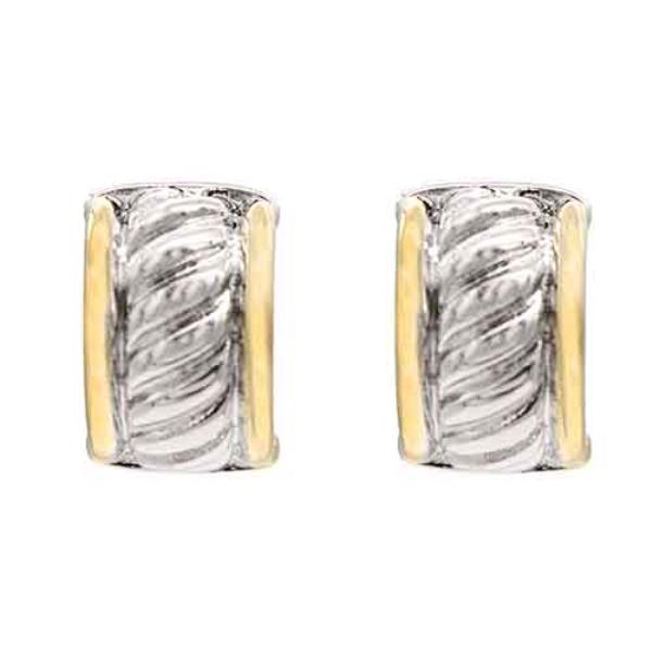 14K Gold Plated Two Tone Earrings