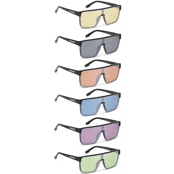 Square Flat Top Color Sunglasses 1DZ
