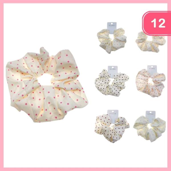 Polka Dot Hair Scrunchie (12 Units)
