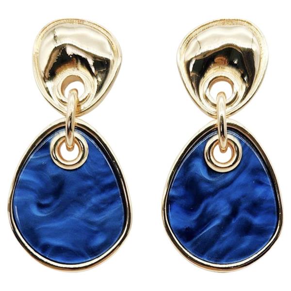Metal Teardrop Resin Drop Earring