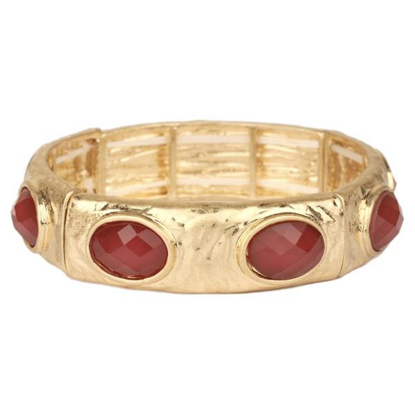 Metal Epoxy Stone Elastic Bracelet