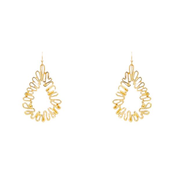 Flat Metal Teardrop Earring
