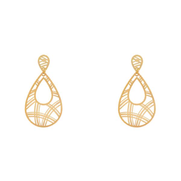 Flat Metal Teardrop Earring