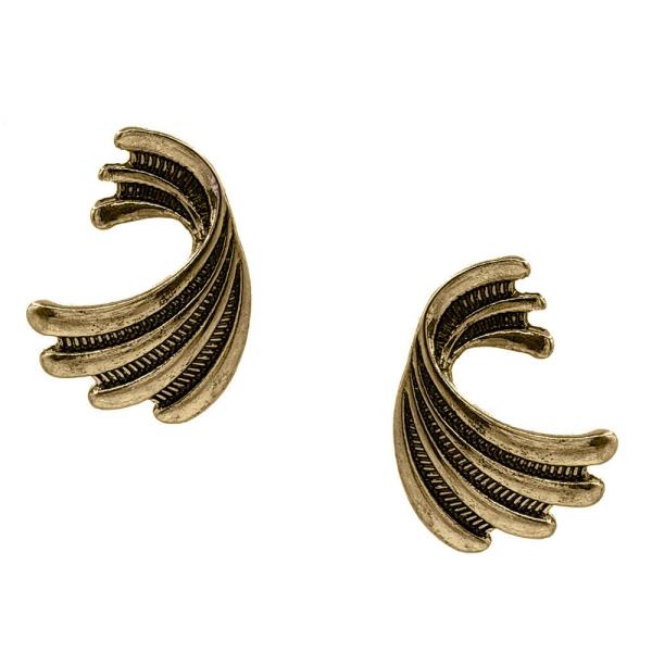 Antique Silver Wave Post Earring