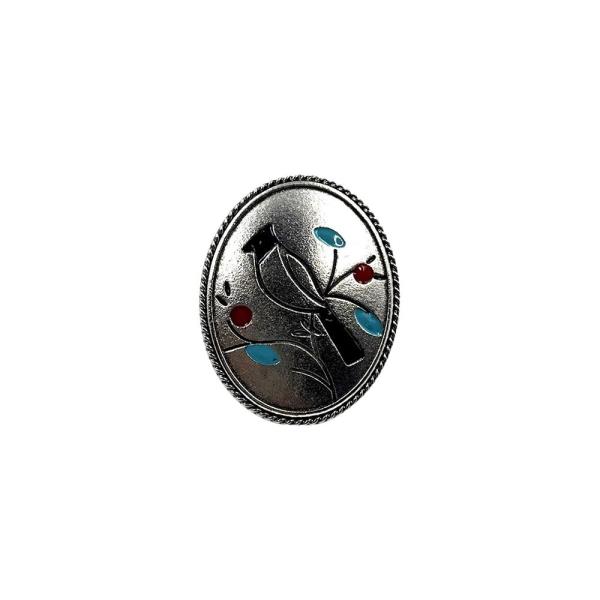 Western Oval Cardinal Cuff Ring