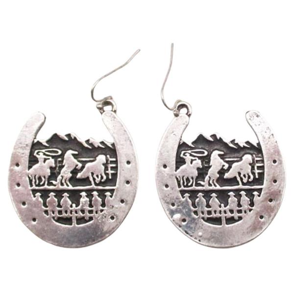 Western Horseshoe Cowboy Earring