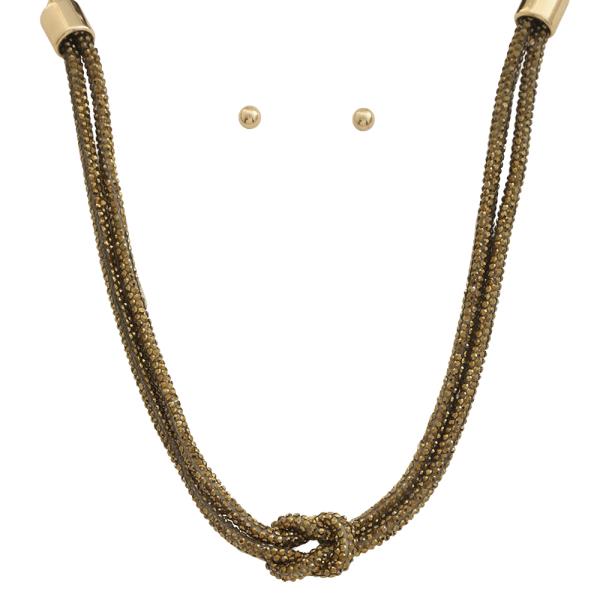 Crystal Rhinestone Choker Necklace Earring Set