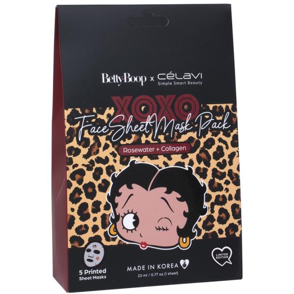 CELAVI X Betty Boop Xoxo 5 Face Sheet Mask Pack
