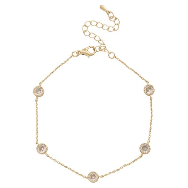 SODAJO Gold Dipped Stone Station Metal Bracelet