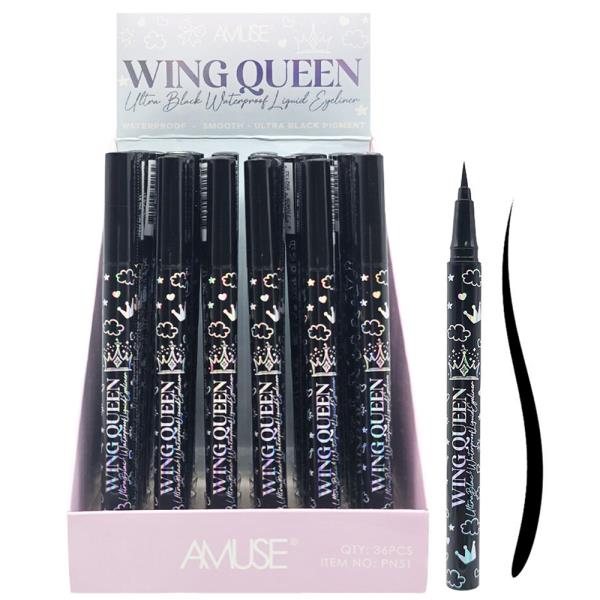 AMUSE WING QUEEN ULTRA BLACK WATERPROOF LIQUID EYELINER (36 UNITS)