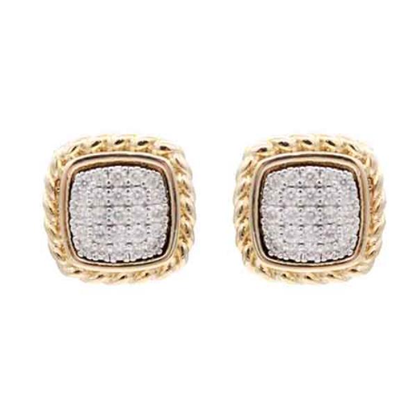 14K Gold Plated Two Tone Earrings