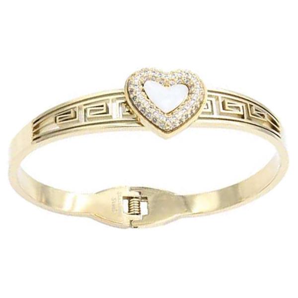 22K Gold Plated Stainless Steel Heart Bracelet
