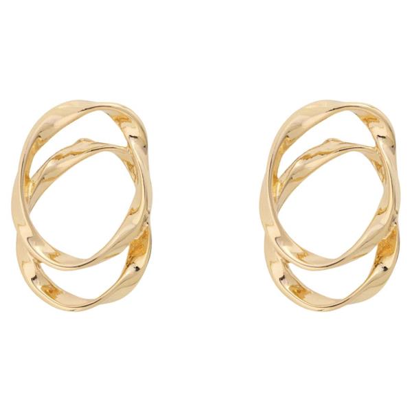 Abstract Open Oval Stud Earring
