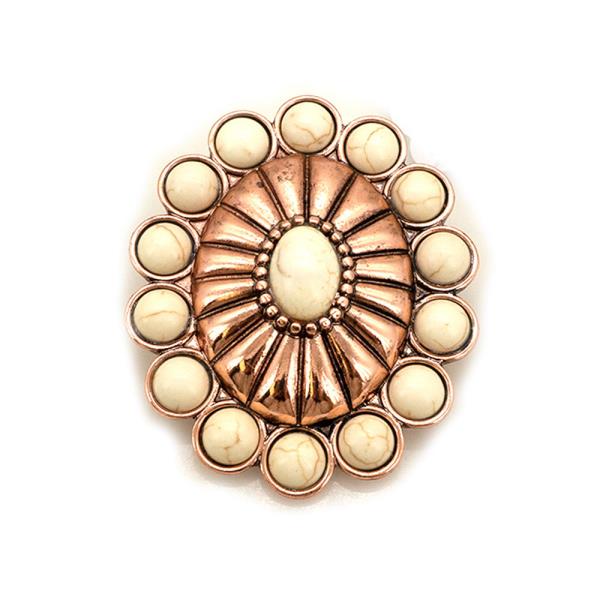 WESTERN TURQUOISE ROUND CONCHO BROOCH