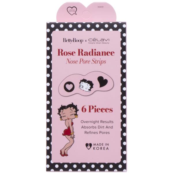 CELAVI BETTY BOOP Rose Radiance Pore Strips 6PC