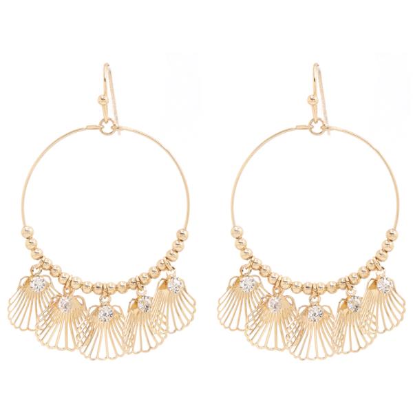 Sealife Shell Charm Hoop Earring