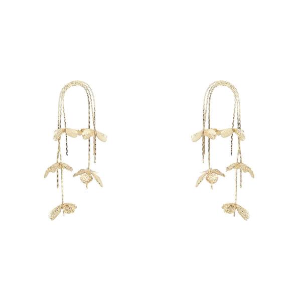 Metal Petal Drop Earring