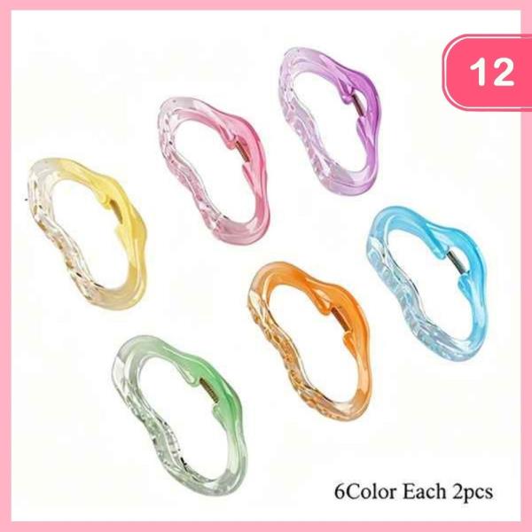Acrylic Hair Claw Clip (12 Units)
