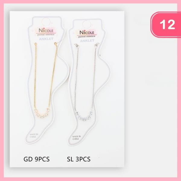 Rhinestone Anklet (12 Units)