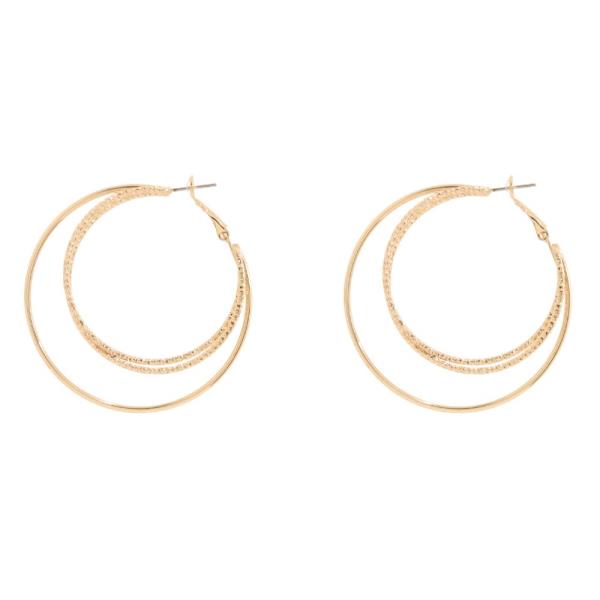 Metal Double Round Hoop Earring