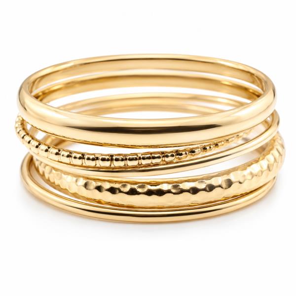 Mixed Metal Multi Bangle Bracelet Set