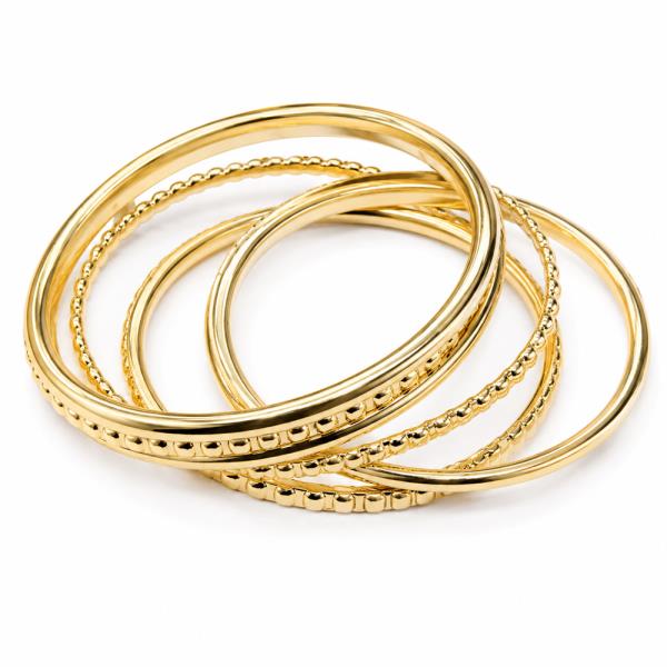 Mixed Metal Multi Bangle Bracelet Set
