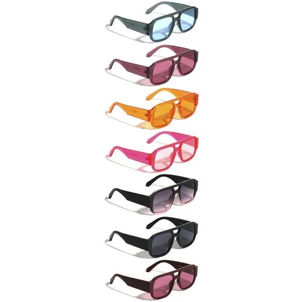 Flat Top Crystal Square Aviators Sunglasses 1DZ