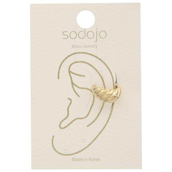 SODAJO DISTINCT CROISSANT TWISTED EAR CUFF TEXTURE