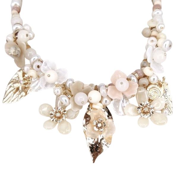 Pearl Flower Cluster Necklace