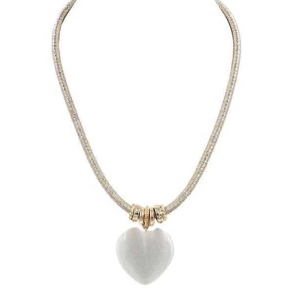 HEART LEATHER PENDANT NECKLACE