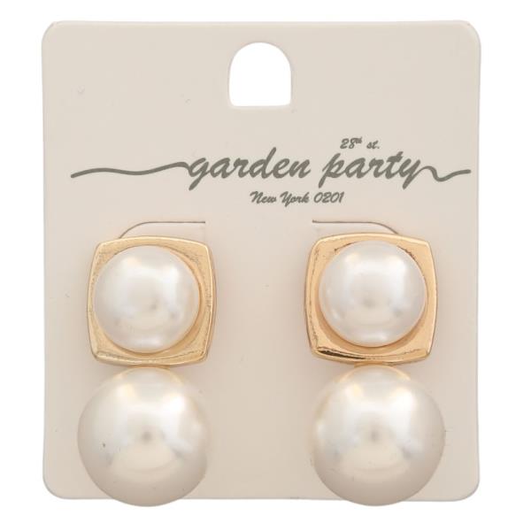 Double Pearl Dangle Earring