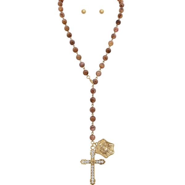 Cross Charms Adjustable Length Necklace
