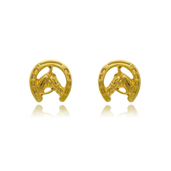 Horse Shoe And Horse Head Earring