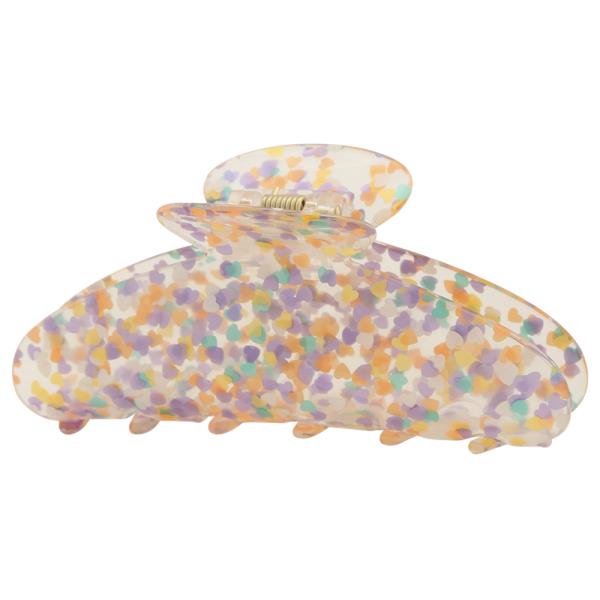Multi Heart Confetti Pattern Hair Claw Clip