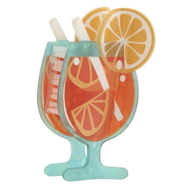 Orange Cocktail Hair Claw Clip