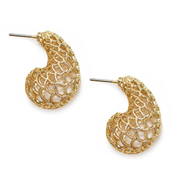 Rhinestone Crescent Stud Earring