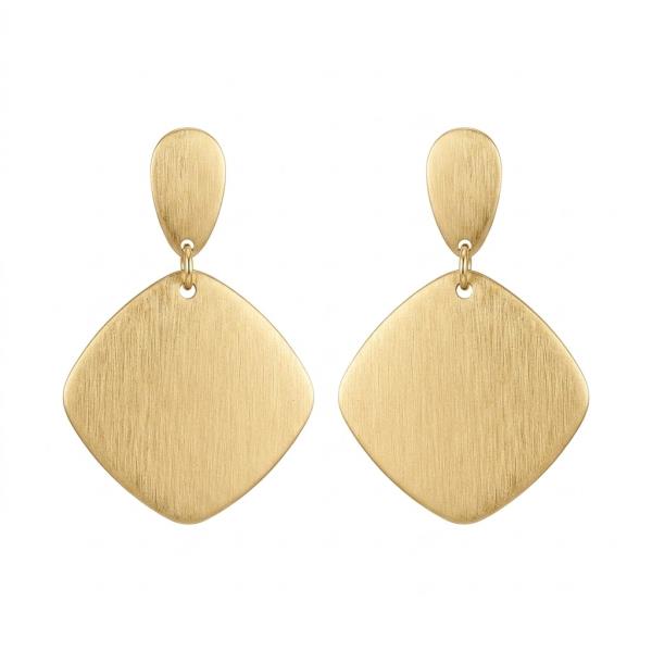 Hammered Geometric Drop Earring
