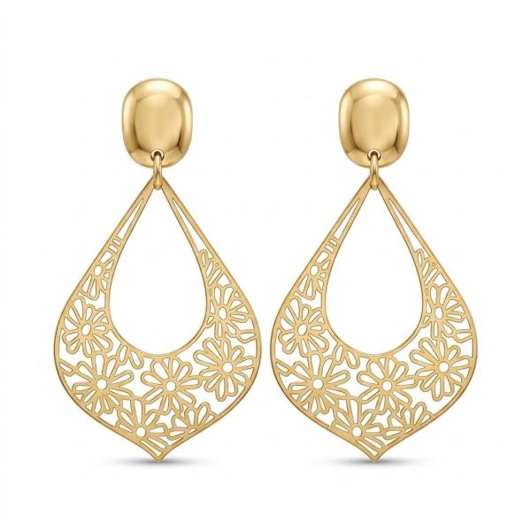 Filigree Teardrop Stud Earring