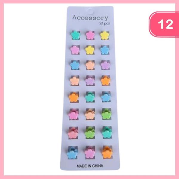 Mini Flower Hair Claw Clips (12 Units)