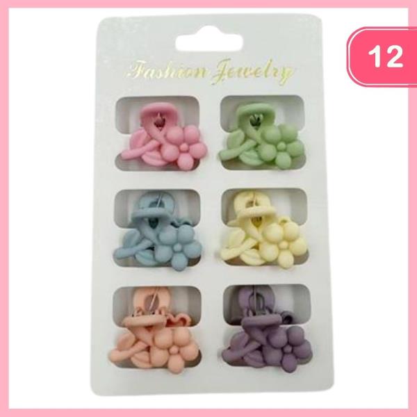 Mini Flower Hair Claw Clips (12 Units)